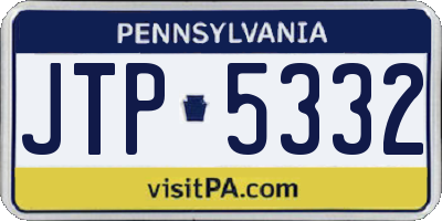 PA license plate JTP5332