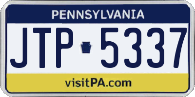 PA license plate JTP5337