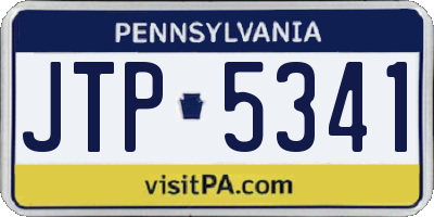 PA license plate JTP5341