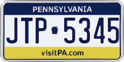 PA license plate JTP5345