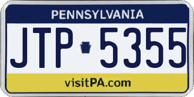 PA license plate JTP5355