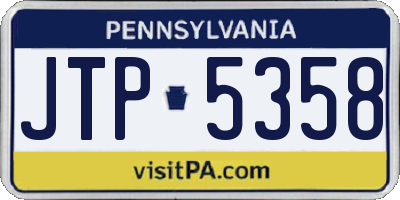PA license plate JTP5358