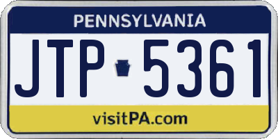PA license plate JTP5361