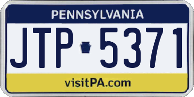 PA license plate JTP5371