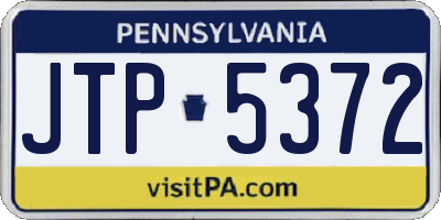 PA license plate JTP5372