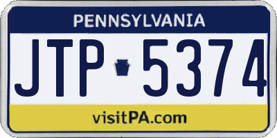 PA license plate JTP5374