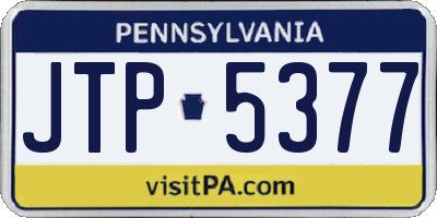 PA license plate JTP5377