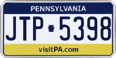 PA license plate JTP5398