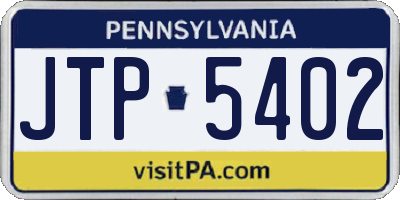PA license plate JTP5402