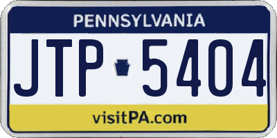 PA license plate JTP5404