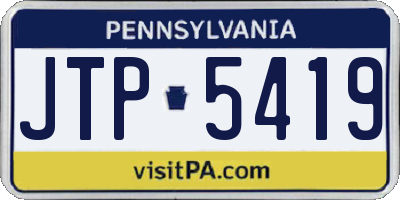 PA license plate JTP5419