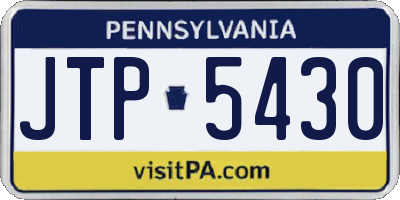 PA license plate JTP5430