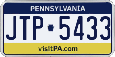 PA license plate JTP5433