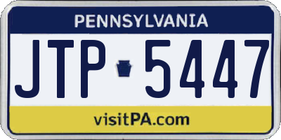 PA license plate JTP5447