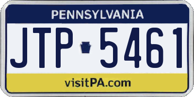 PA license plate JTP5461