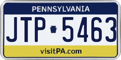 PA license plate JTP5463