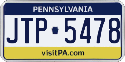 PA license plate JTP5478