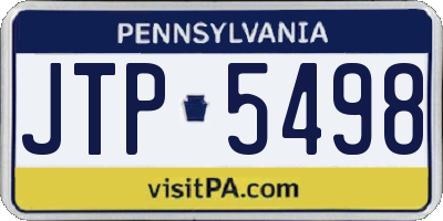 PA license plate JTP5498