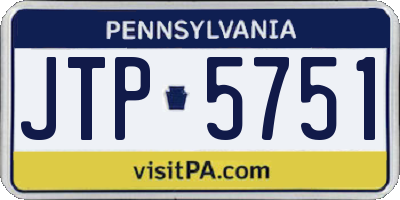 PA license plate JTP5751