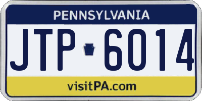 PA license plate JTP6014