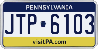 PA license plate JTP6103