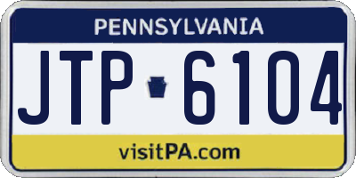 PA license plate JTP6104