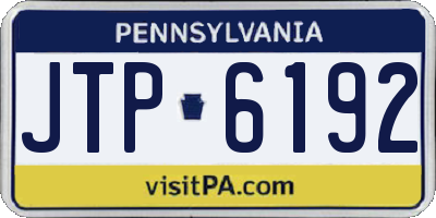 PA license plate JTP6192