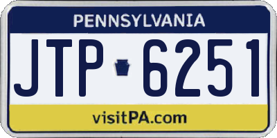 PA license plate JTP6251