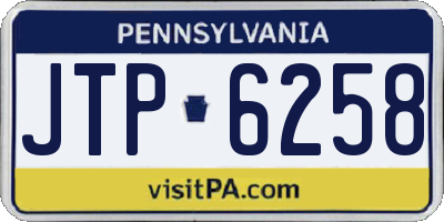 PA license plate JTP6258