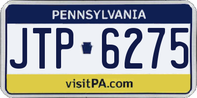 PA license plate JTP6275