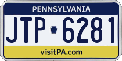 PA license plate JTP6281