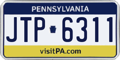 PA license plate JTP6311