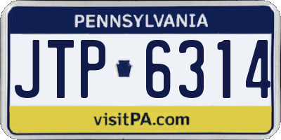 PA license plate JTP6314