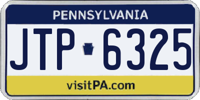 PA license plate JTP6325
