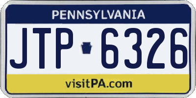 PA license plate JTP6326