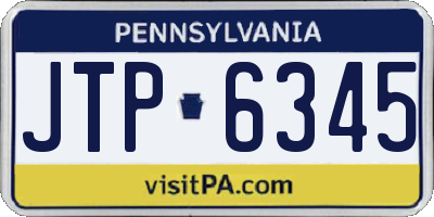 PA license plate JTP6345