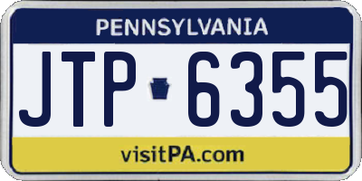 PA license plate JTP6355
