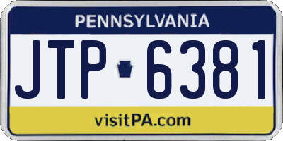 PA license plate JTP6381