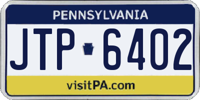 PA license plate JTP6402