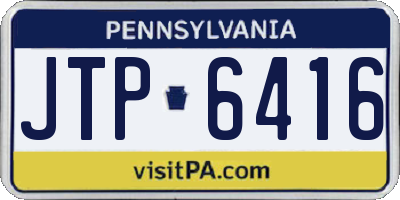 PA license plate JTP6416