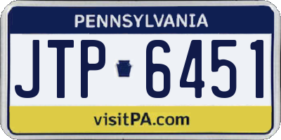 PA license plate JTP6451