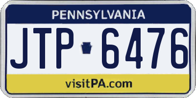 PA license plate JTP6476
