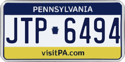 PA license plate JTP6494
