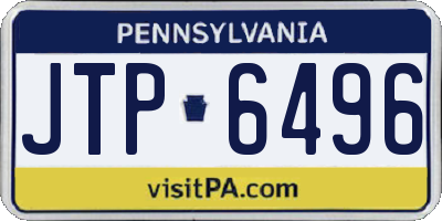 PA license plate JTP6496