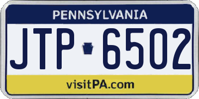 PA license plate JTP6502