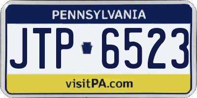 PA license plate JTP6523