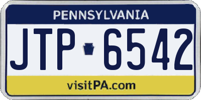 PA license plate JTP6542