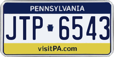 PA license plate JTP6543