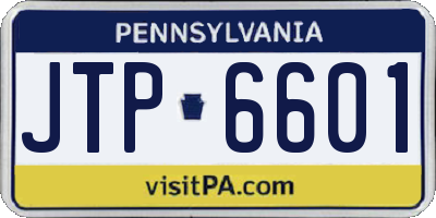 PA license plate JTP6601