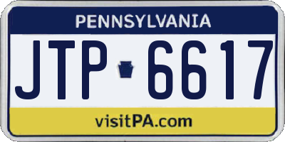 PA license plate JTP6617